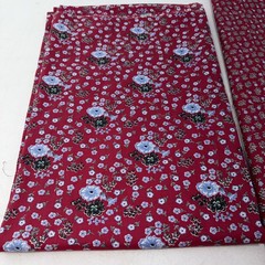 2 Pieces of Cotton/Cotton Blend Floral Fabric approx 3 Yds Total 44″ Wide