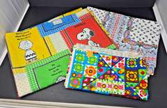 Vintage 2.5 POUNDS LOT Sewing Craft Fabric Snoopy Peanuts Floral 1970s NOS