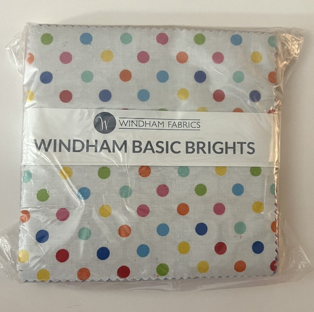 Windham BASIC BRIGHTS Charm Pack Rainbow Colors IOP RARE Brights Fabric