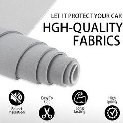 Ligth Gray Mesh Headliner Fabric 54″ L × 60″ W with Foam Backing, Auto Interior