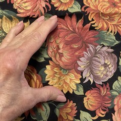 Cranston Print Works Fall Floral Vintage All Over Floral Black BG 2 yd x 45 w