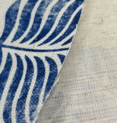 Botanical LEAF Pattern INK BLUE Drapery Pillow Cushion Upholstery Fabric BTY