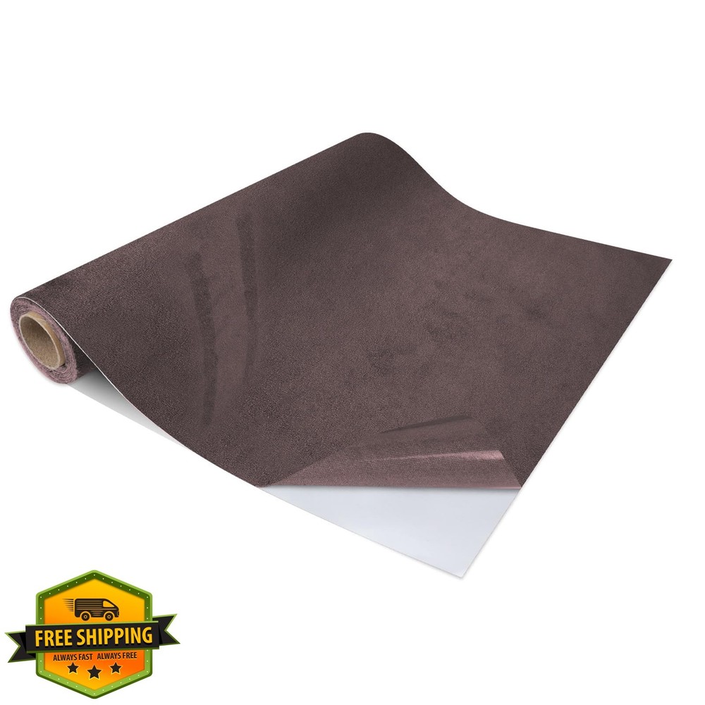 TREEHAC Suede Fabric Car Interior Wrap Brown 17×80