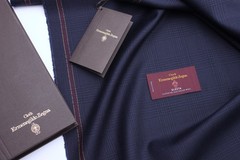 Ermenegildo Zegna Electa Fabric 5.1meters Blue Prince of Wales Wool Suit – Italy
