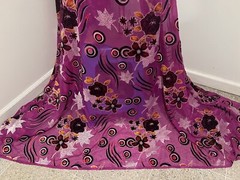 Pink Chiffon With Multicolor Metallic Burnout Velvet Fabric 50” Width 1 Yard