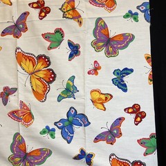 Vintage VIP Cranston Print Colorful Butterflies On White 24 X 37 Inch
