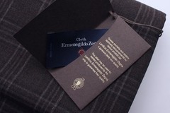 Ermenegildo Zegna 100% Silk Suiting/blazer Fabric Brown Check Plaid 2.2 meters
