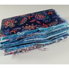 Blue Fabric Quilting, Crafts, Sewing Cotton & Cotton Blend 9″ x 6″ Lot of 31
