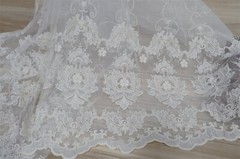 Vintage Cotton Embroidery Mesh Lace Fabric Tulle Lace Wedding Dresses Couture