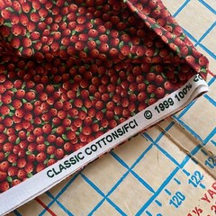 BTY Vintage Micro Berry Print Fabric Red Black Classic Cottons