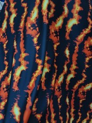 Fire Red And Yellow Spandex Fabric By The Yard Flames Print Stretch Fabric