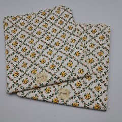 2 Pieces 35×40 Cotton Vintage Mid Century Fabric Unbranded Sewing Quilting Yello