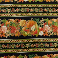 Patchwork Quilting Fabric Pumpkin Harvest Border Half Meter Cut 50x110cm