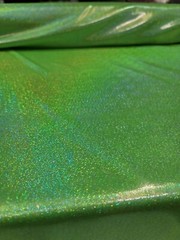 Neon Green Sparkly Iridescent Hologram Glossy Stretch Fabric – Sold by the Yard