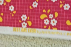 By 1/2 Yd, Yellow & White Floral on Hot-Pink, Moda, Prairie Grass, Japan, B1687