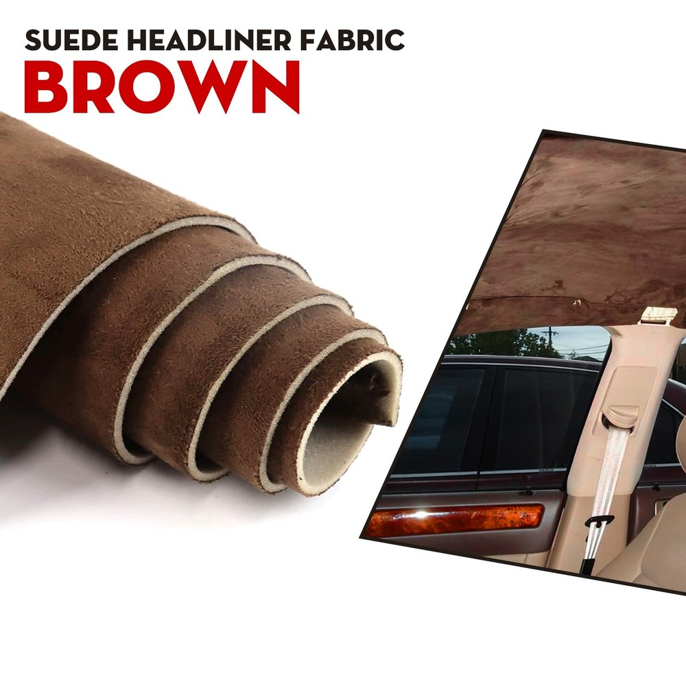 1/9″ Thick Suede Headliner Fabric Foam Back Auto Roof Repair Upholstery Material