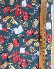 1/2 yard cotton 4 oz twill fabric CHEER SQUAD retro preppy ivy league college