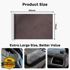 TREEHAC Suede Fabric Car Interior Wrap Brown 17×80
