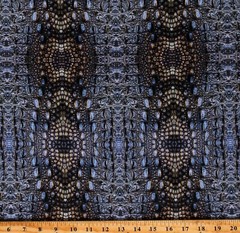 Cotton Crocodile Skin Crocodiles Skin Prints Fabric Print by the Yard D656.06