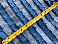 Royal and Heather Blue Ruffle Knit Jersey Fabric 2 yds 56″ girly 4-way stretch