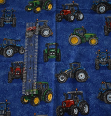 100% cotton fabric fat quarter MAKOWER UK 111 tractors RED GREEN YELLOW BLUE