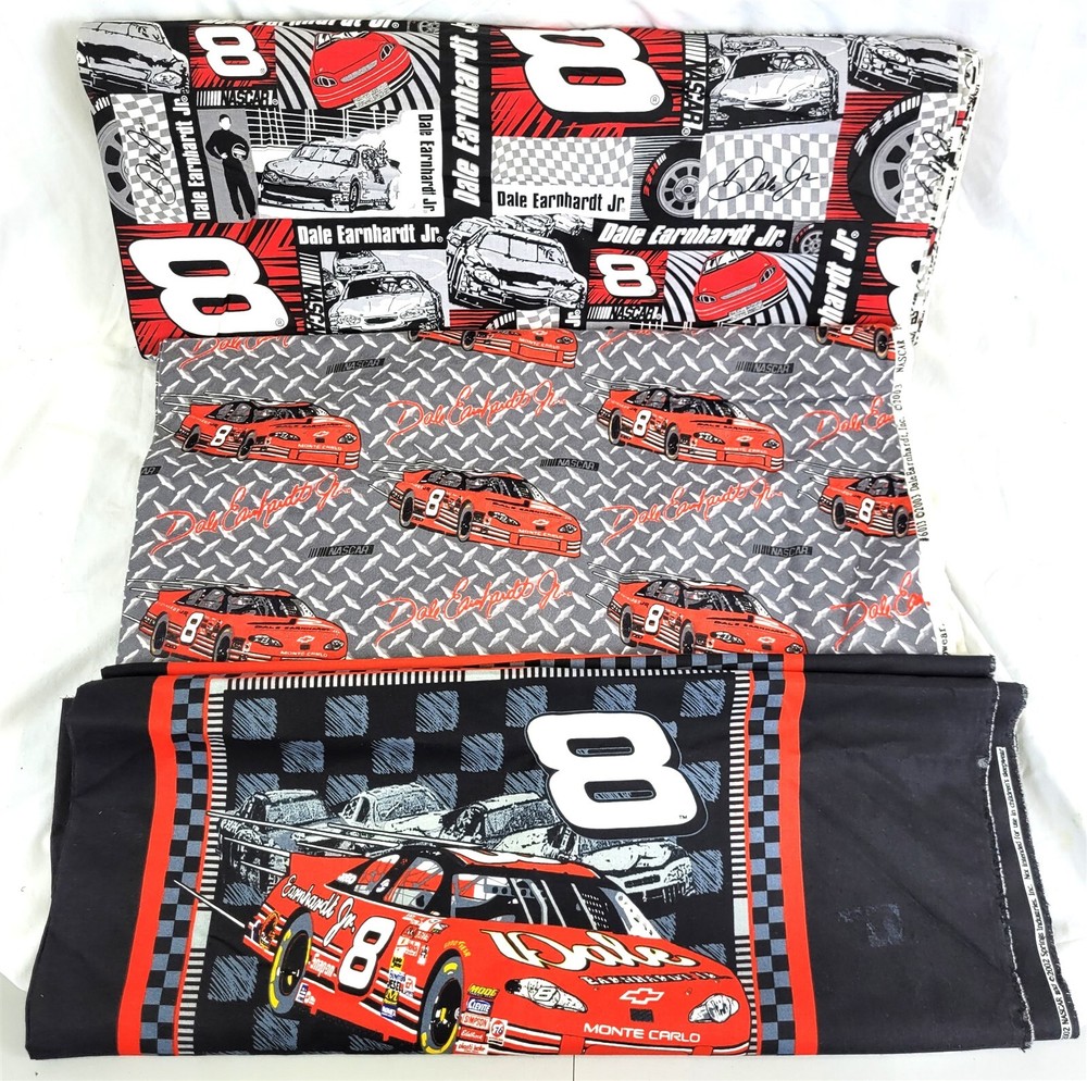 Dale Earnhardt Jr. NASCAR Racing Cotton Fabric Lot – 13+ Yards Total ~ T127