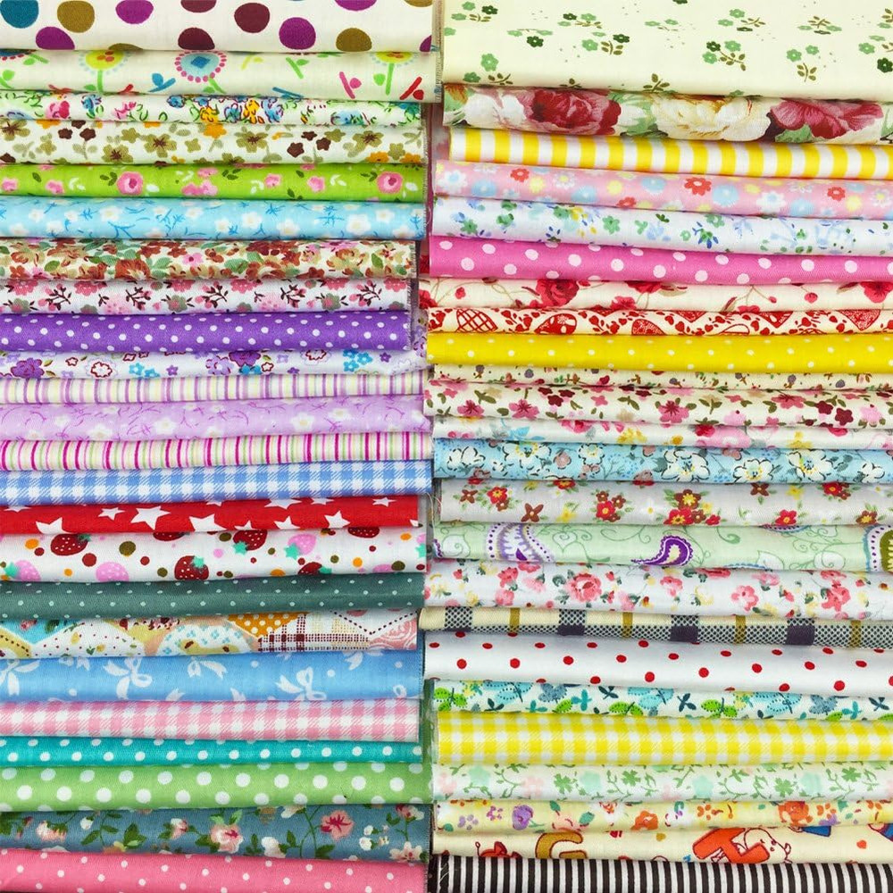 200Pcs 4 X 4 Inches (10Cmx10Cm) Cotton Craft Fabric Bundle Squares Patchwork Lin