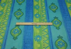PREMIER PRINTS WHIMSICAL FLOWER STRIPE TURQUOISE GREEN FABRIC BY THE YARD 54″W