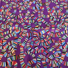 Roller Coaster Purple Multicolor Rainbow Stripes Geometric Pathway Mably BTY