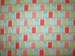 THREAD SPOOLS SEWING ITEMS BRIGHT COTTON FABRIC FQ