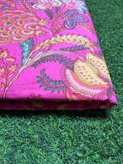 Indian Cotton Pink Floral Print Dressmaking, Sewing Running Fabric 7 Yards US