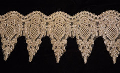 Designer Gold Lace on Mesh Trim – Bridal, Prom & Evening Wear Fabric 1 Yrd 28″