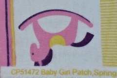 By 1/2 Yd, Pink White & Yellow Baby-Girl Patch on Flannel, Springs, B1624