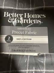 Better Homes & Gardens Precut Fabric 4 Yards Windowpane Gray – 72L X 45W