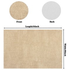 Ramya Gold Faux Leather Sheets Fabric 1 Yard