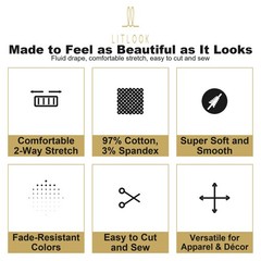 Stretch Cotton Sateen Fabric by the Yard — 13 Colors, 2-Way Stretch 58″
