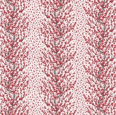 Korean Traditional Red Plum Blossom Patterned Fabric made in Korea BTHY