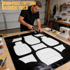 Marine Vinyl Faux Leather: Black 54″X36″ Crazy Horse Upholstery 1.2Mm Fabric Lea