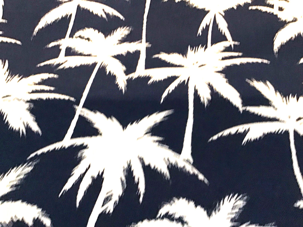 Navy Palm Outdoor Fabric Tree Tropical Deck Cushion Pillow 3 Yard Lot