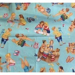 1 Yard Muffin Tops fabric – Blue – 100% Cotton – 36 x 44″