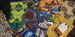 African Fabric Scraps Strips Remnants Quilting Sewing Art Crafts Half Pound