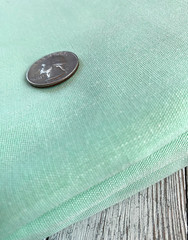 Mint Green & White Cotton Chambray Fabric 1 3/8 Yds, 42″ Wd + extra