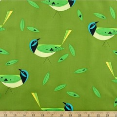 Charley Harper•Iconic Vol 2•Green Jay, Bird, Birds Fabric!100%Org Cotton•BTY