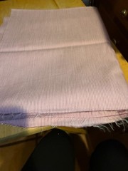 2 Yds 33″ X 44″ Vintage Oxford Cloth STRIPED PINK Shirting Fabric