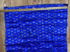 JACQUARD BROCADE FABRIC-saree SARI blouse piece-BLACK Golden 36″X29″-leaves