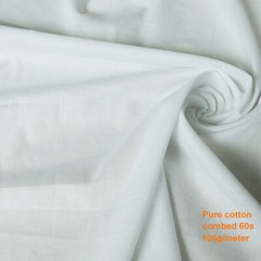 1 Yard pure white cotton lining combed 60s thin cotton gauze