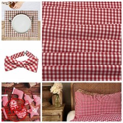 Red/White Gingham Fabric 2 Yard pre Cut 57″