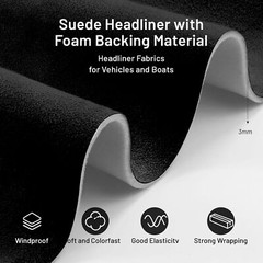 Suede Auto Headliner Fabric Foam Back Replacement Repair/DIY Headliner Material