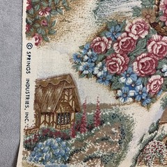 Vintage English Cottages & Birdhouses Cotton Fabric 110” x 45” Spring Industries