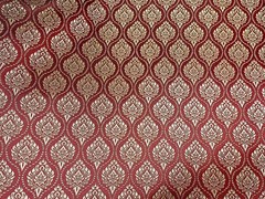 Dark Red Gold Thai Silk Damask Traditional Wedding Skirts Dresses Costume BTY